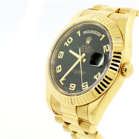 rolex yellow gold black presidential|rolex presidential 41mm white gold.